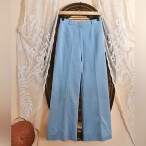 Vintage 70s Light Blue High Waisted Wide Leg Pants